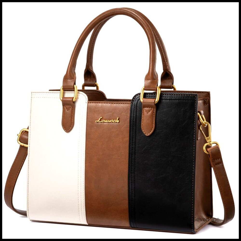 Vintage Leather Shoulder Handbag Small Satchel Tote Crossbody Bag Work Purse